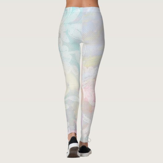 *~* Marble Lace Iridescent Pastel Pinks Blues Leggings (Achterkant)