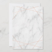 Marble Line Art Roos Gold Verloving Uitnodiging (Achterkant)