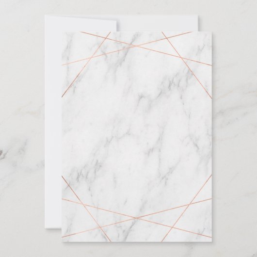 Marble Line Art Roos Gold Verloving Uitnodiging (Achterkant)