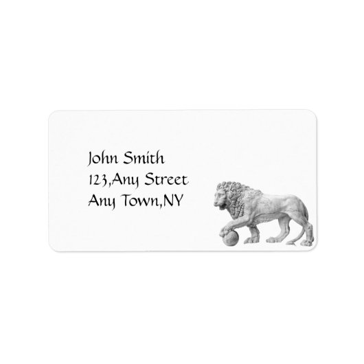 Marble Lion Address Label Sjabloon (Voorkant)