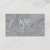 Marble Liquid Agate Style Salon Home Grey Visitekaartje (Achterkant)