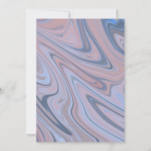 Marble Liquid Blush Blue Gold Typography Weddensch Kaart (Achterkant)