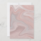 Marble Liquid Blush Pink Typography Weddenschap Kaart (Achterkant)