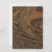 Marble Liquid Brown Gold Typography Weddenschap Kaart (Achterkant)