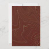 Marble Liquid Burgundy Gold Typography Weddenschap Kaart (Achterkant)