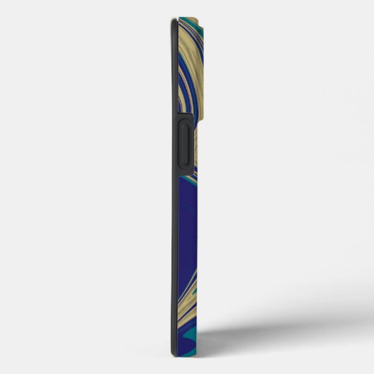 Marble Liquid Faux Gold Blue Case-Mate iPhone Case (Achterkant / Rechts)