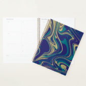 Marble Liquid Faux Gold Blue Planner (Display)