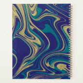 Marble Liquid Faux Gold Blue Planner (Achterkant)