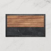 Marble Logo Real Estate Agent | Houtleder Visitekaartje (Achterkant)