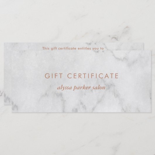 Marble look Cadeaubon (Voorkant / Achterkant)