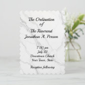 Marble Look Pastor Ordination Uitnodiging (Staand voorkant)