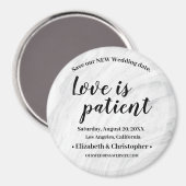 Marble Love is patiënt Change the Date Wedding Magneet (Voorkant / Achterkant)