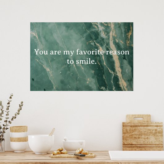 Marble Love Quote Poster – gepersonaliseerde muurk (Keuken)