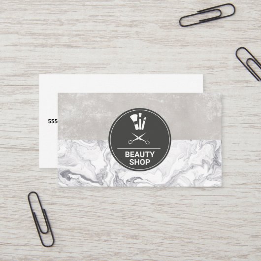 Marble Makeup Brushes Visitekaartje (Voorkant / Achterkant in situ)