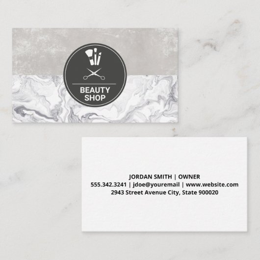 Marble Makeup Brushes Visitekaartje (Voorkant / Achterkant)