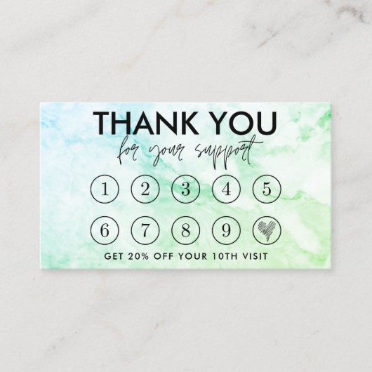 Marble Makeup Hair Logo Loyalty Kaart Visitekaartje (Voorkant)