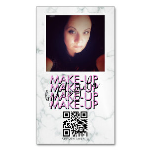 Marble Makeup Salon QR Code Foto Magnetisch Visitekaartje