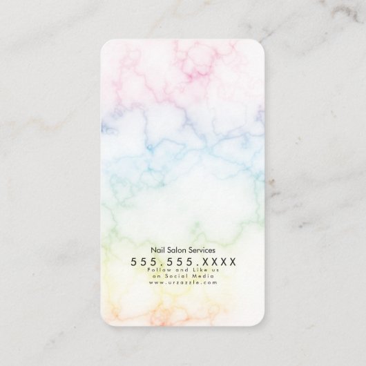 Marble Makeup Salon QR Code Foto Visitekaartje (Achterkant)