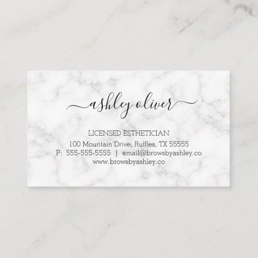 MARBLE Makeup Visitekaartje (Achterkant)