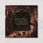 Marble Masala Red+Faux Gold Gemstone Facet Vierkante Visitekaartje (Achterkant)