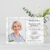 Marble Memorial Celebration of Life Photo Funeral Kaart (Staand voorkant)
