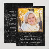 Marble Memorial Foto Sympathie Hartelijk dank Bedankkaart (Voorkant / Achterkant)