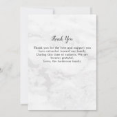 Marble Memorial Herdenking Foto Sympathie Funeral Bedankkaart (Achterkant)