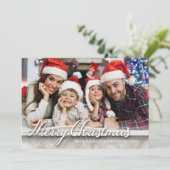 Marble Merry kerstfamilie Foto 2 Sided Kaart (Staand voorkant)