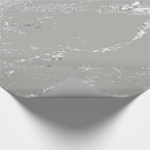 Marble Metallic Silver Grey Strokes Abstracte VIP Cadeaupapier (Hoek)