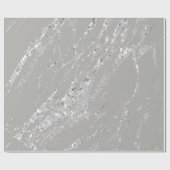 Marble Metallic Silver Grey Strokes Abstracte VIP Cadeaupapier (Vlak)