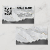 Marble Metallic Wave | QR-code Visitekaartje (Voorkant / Achterkant)