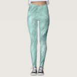 Marble Minimal Abstract Blauwgroen Aquatic Blue Leggings<br><div class="desc">Elegant,  unieke leggings die eenvoudig in trendy worden geprojecteerd op basis van de werkelijke ontwerptrends. Maakt een slakkenvorm voor het lichaam</div>