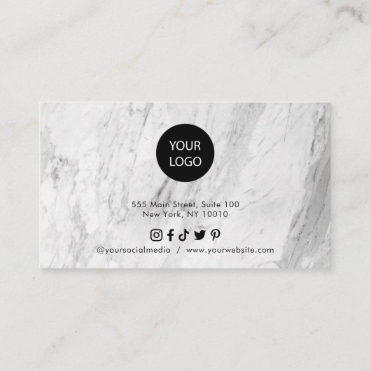 Marble Minimalist Visitekaartje (Achterkant)