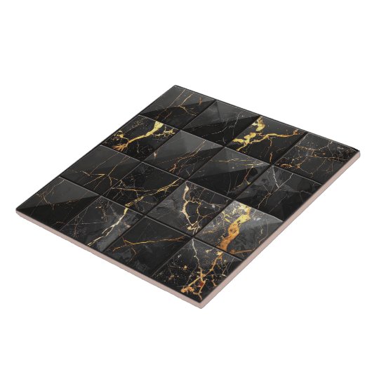 Marble Mix 4x4 Squares Blue ID1186a Tegeltje (Zijkant)