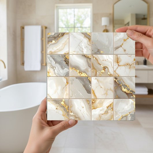 Marble Mix 4x4 Squares Ivory ID1186c Tegeltje