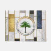 Marble Modern Tropical Palm Familienaam Deurmat (Voorkant)