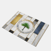 Marble Modern Tropical Palm Familienaam Deurmat (Schuin)