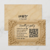 Marble Monarch QR-code trouw-RSVP kaart (Voorkant / Achterkant)