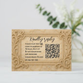 Marble Monarch QR Code Wedding RSVP Card (Staand voorkant)