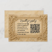 Marble Monarch QR Code Wedding RSVP Card (Voorkant / Achterkant)
