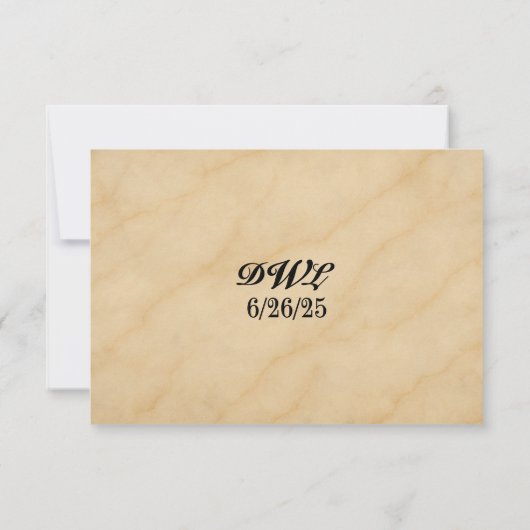 Marble Monarch QR Code Wedding RSVP Card Kaartje (Achterkant)