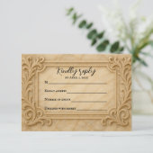 Marble Monarch Wedding RSVP Card (Staand voorkant)