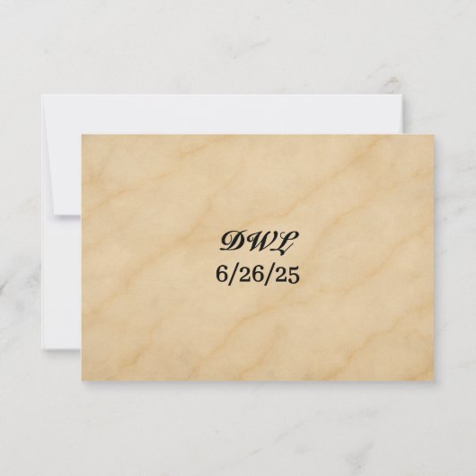 Marble Monarch Wedding RSVP Card (Achterkant)