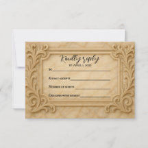 Marble Monarch Wedding RSVP Card