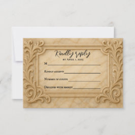 Marble Monarch Wedding RSVP Card Kaartje