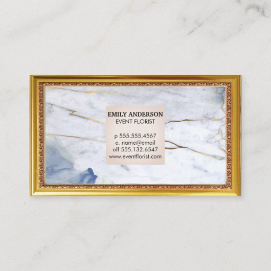 Marble Monogram | ANTIEK LIJST VISITEKAARTJE (Achterkant)