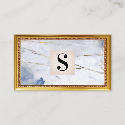Marble Monogram | ANTIEK LIJST VISITEKAARTJE (Voorkant)