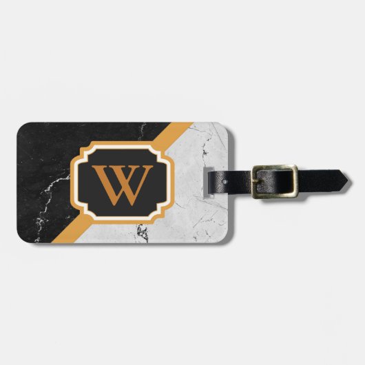 Marble Monogram Bagagelabel (Voorkant horizontaal)
