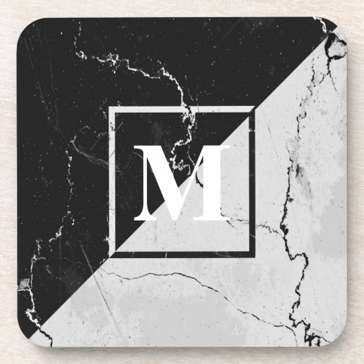 Marble Monogram Bier Onderzetter (Voorkant)