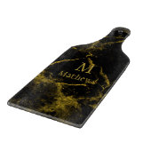Marble Monogram Black Gold Paddle Snijplank (Hoek)
